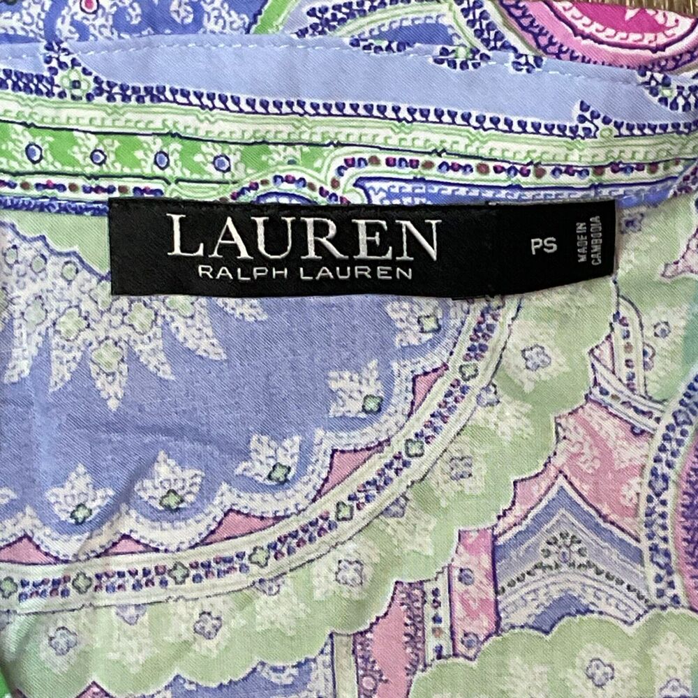 LAUREN RALPH LAUREN Black Label 2 Piece PJ Set Paisley Size PS Petite Small NEW - Picture 4 of 12